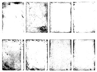 Fototapeta Set of the vector grunge textures isolated on white background. obraz