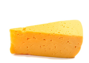 Cheese block isolated on white background cutout
