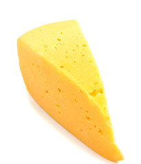 Cheese block isolated on white background cutout