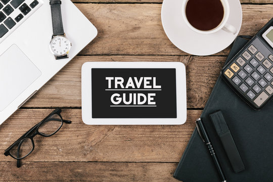 Headline Travel Guide on tablet computer