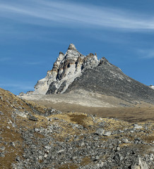 Ngozumba peak and massif of the Cho Oyu - Gokyo region, Nepal, Himalayas