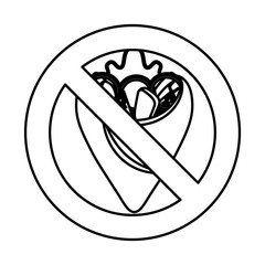 Forbidden fast food sign vector illustration design