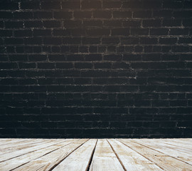 Interior with mockup wall