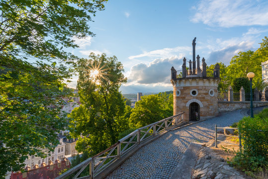 Panorama view of Karlovy Vary from U Tri Krizu Viewpoint