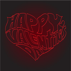 Heart Made of Text Happy Valentines day