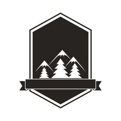 forest landscape frame emblem vector illustration design