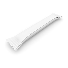 White blank package for sugar, salt, pepper, candy and other seasonings, spices and products. 3D illustration