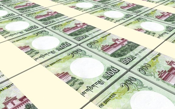 Bhutanese ngultrum bills.