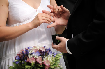 Merried couple holding hands