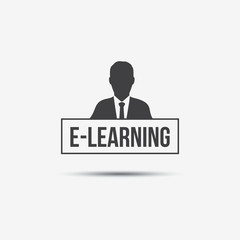 Businessman & E-Learning Label