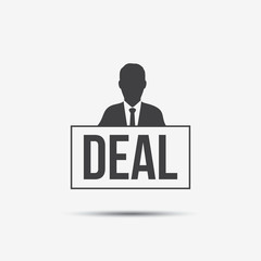 Businessman & Deal Label