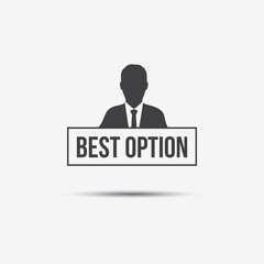 Businessman & Best Option Label