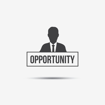 Businessman & Opportunity Label