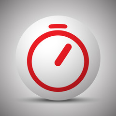 Red Timer icon on white sphere