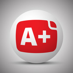 Red Rating icon on white sphere