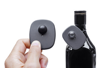 RFID hard tag isolated - Shoplifting and anti-theft system - Electronic Article Surveillance system...