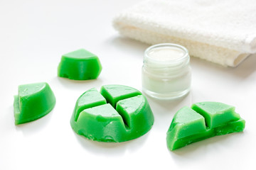 wax for depilation on white background