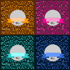 set of cards with hearts