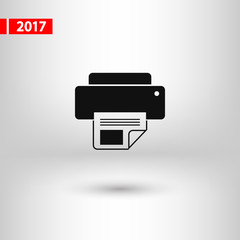 Printer icon, vector illustration. Flat design style