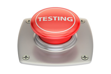 Fototapeta premium Testing Red button, 3D rendering