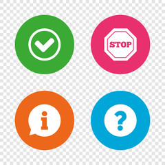 Information icons. Stop prohibition symbol.
