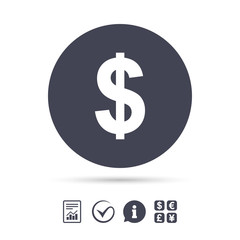Dollar sign icon. USD currency symbol.