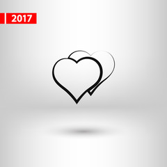 Heart Icon, vector illustration. Flat design style