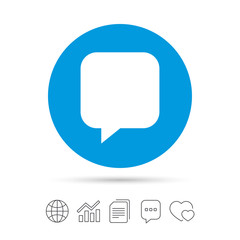 Chat sign icon. Speech bubble symbol.