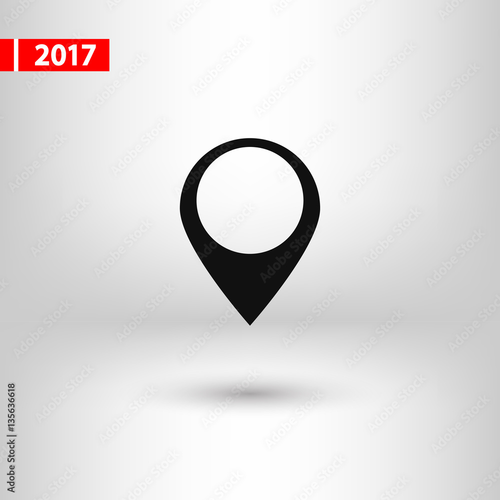 Poster map pointer flat icon, vector illustration. flat design style