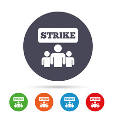 Strike sign icon. Group of people symbol.