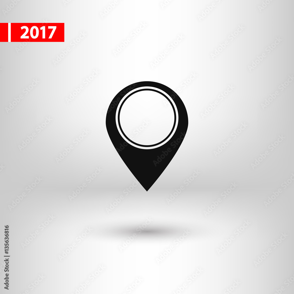 Poster map pointer flat icon, vector illustration. flat design style
