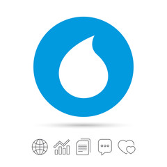 Water drop sign icon. Tear symbol.