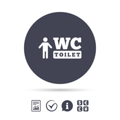 WC men toilet sign icon. Restroom symbol.