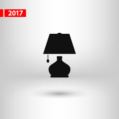 lamp icon, vector illustration. Flat design style 