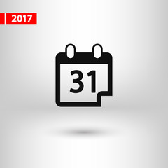 Calendar icon, vector illustration. Flat design style
