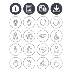 Human icons. Toddler and pregnant woman.