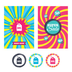 80 percent sale price tag sign icon.
