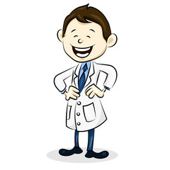 Fototapeta premium cartoon funny doctor in uniform and tie