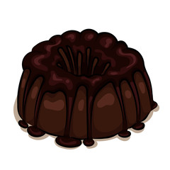 chocolate cake isolated at the white background