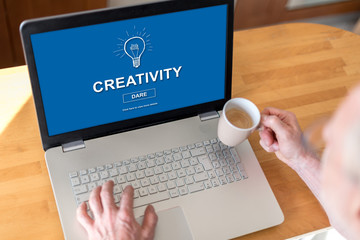 Creativity concept on a laptop