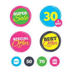 Sale speech bubble icon. Big sale shopping bag.