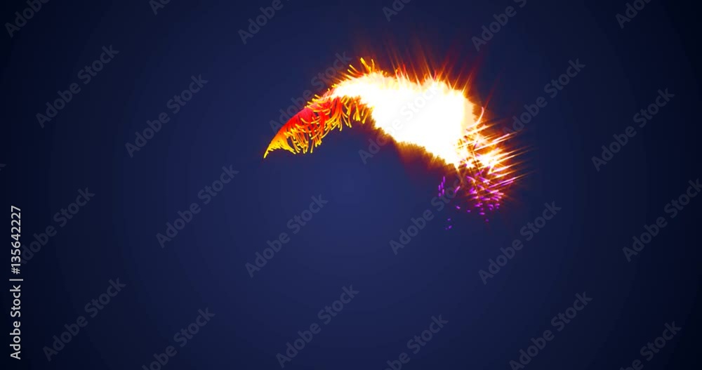Wall mural abstract circle of fire particles background as digital rendered 4k animation.