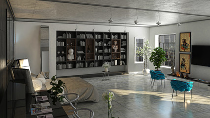 Appartamento, Rendering 3d progetto, interni, Camera Da Letto, Luxury