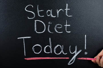 Start Diet Concept On Blackboard