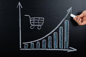 E-commerce Concept Drawn On Blackboard