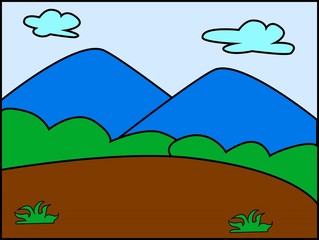Fototapeta premium cartoon lanscape vector design
