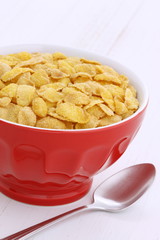 Healthy corn flakes breakfast