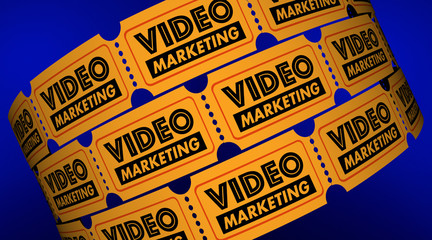Video Marketing Content Tickets Audience 3d Illustration