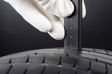 checking car tire