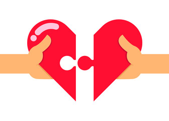 Two Hands Connecting a Love Puzzle